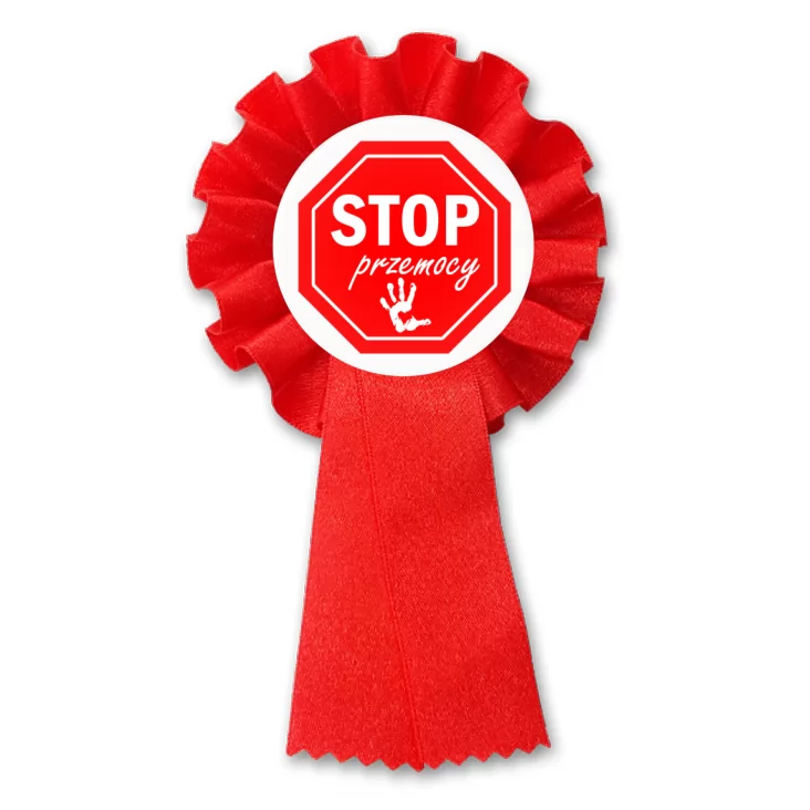 przypinka kotylion Stop przemocy