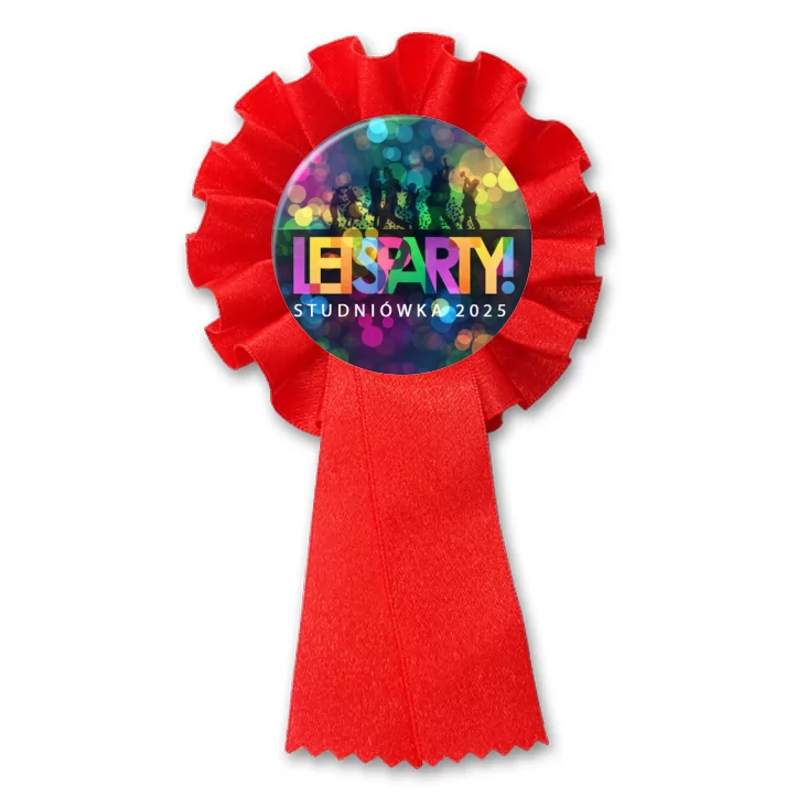 przypinka kotylion Studniówka kolorowe litery i światła disco