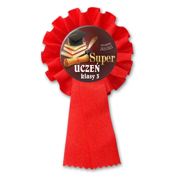 przypinka kotylion Super uczeń klasy 3