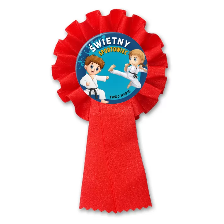przypinka kotylion Taekwondo, Karate Świetny sportowiec