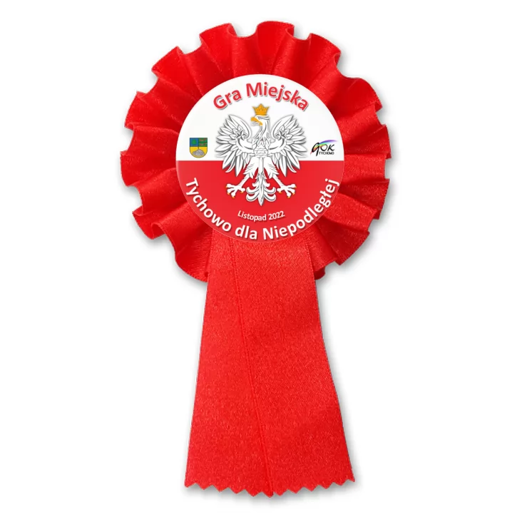 przypinka kotylion Tychowo dla Niepodległej 2022