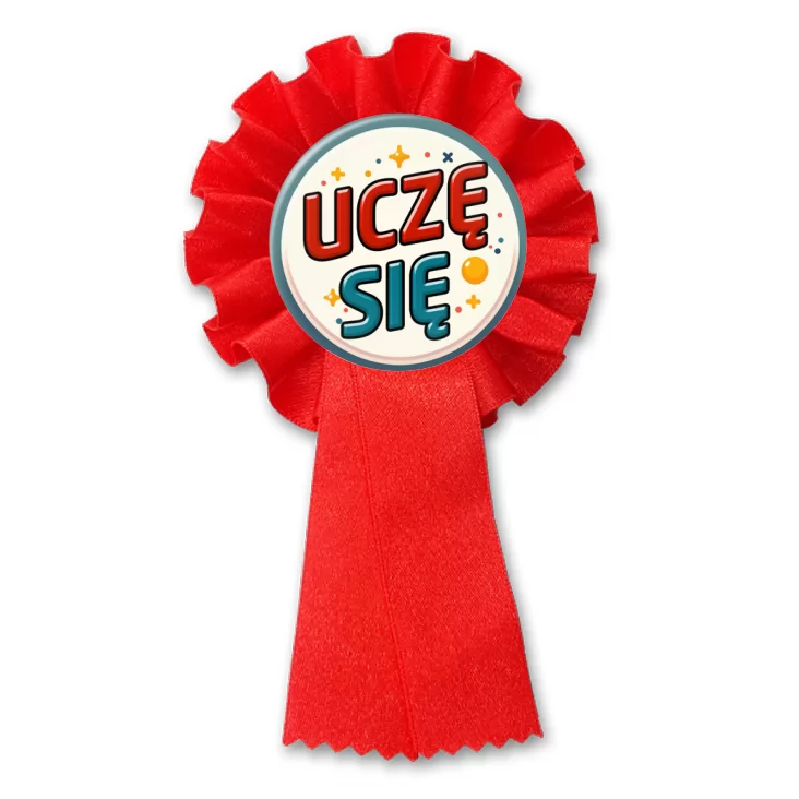 przypinka kotylion Uczę się kolorowe litery