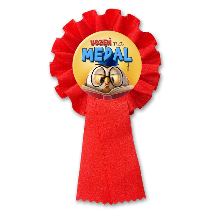 przypinka kotylion Uczeń na medal sowa z biretem