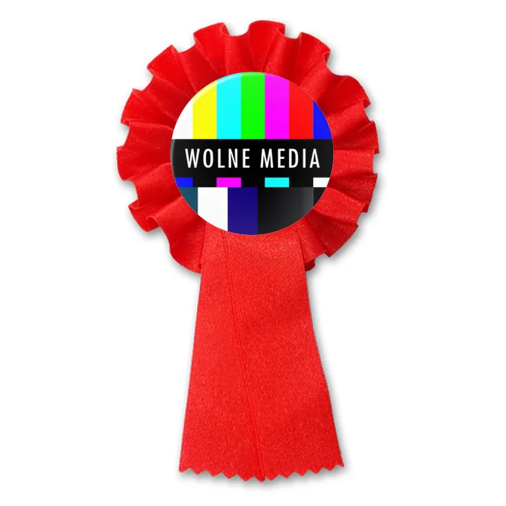 przypinka kotylion Wolne media brak sygnału
