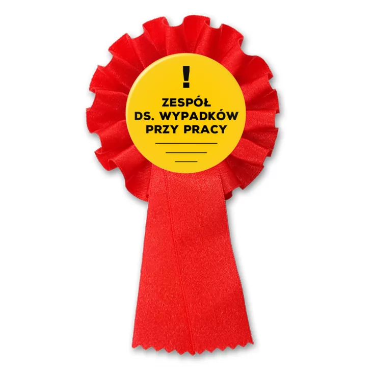przypinka kotylion Zespół ds. wypadków przy pracy