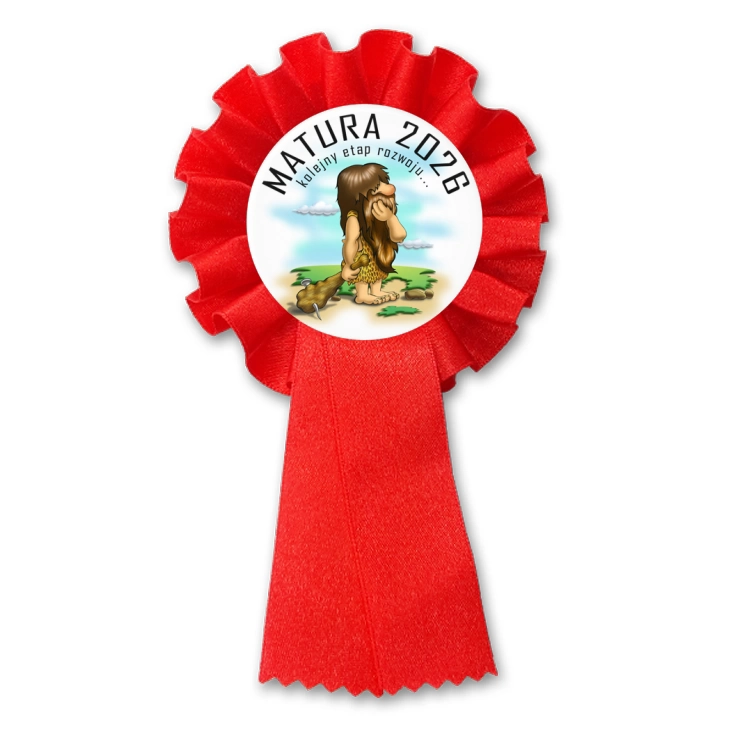 przypinka kotylion Matura człowiek z maczugą