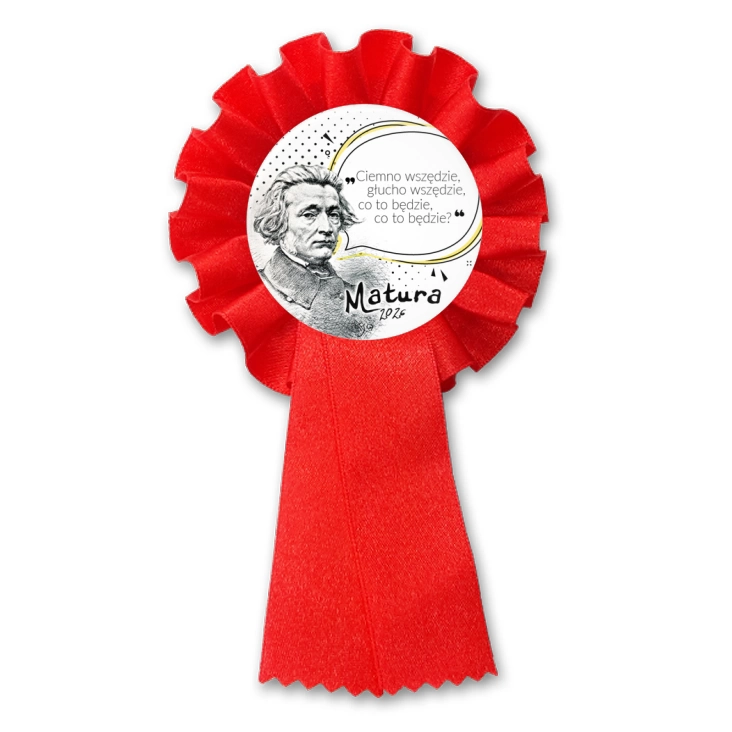 przypinka kotylion Matura z Mickiewiczem