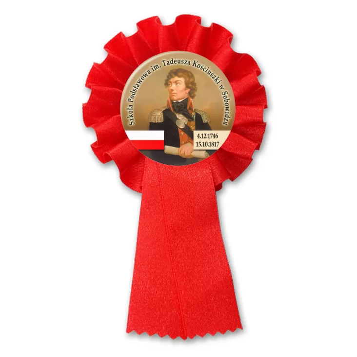 przypinka kotylion SP im. T. Kościuszki w Sobowidzu
