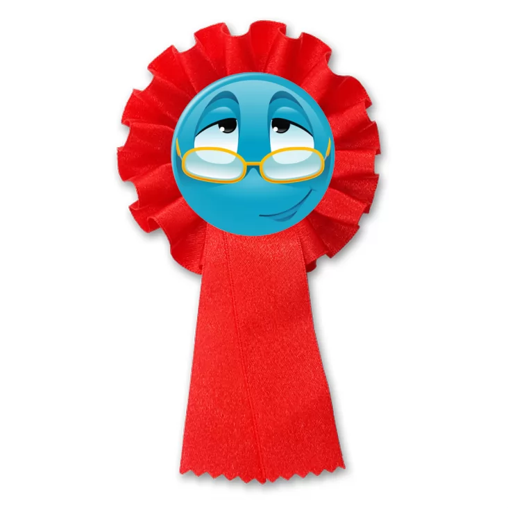 przypinka kotylion Buźka niebieska