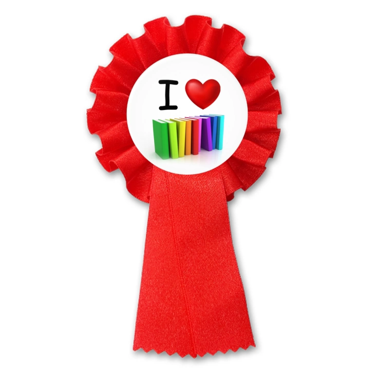 przypinka kotylion I love książki