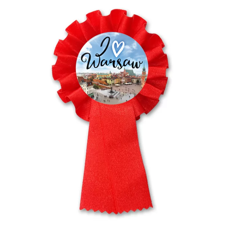 przypinka kotylion I love Warsaw