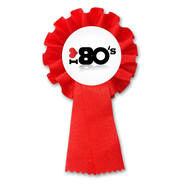 przypinka kotylion I love 80`s