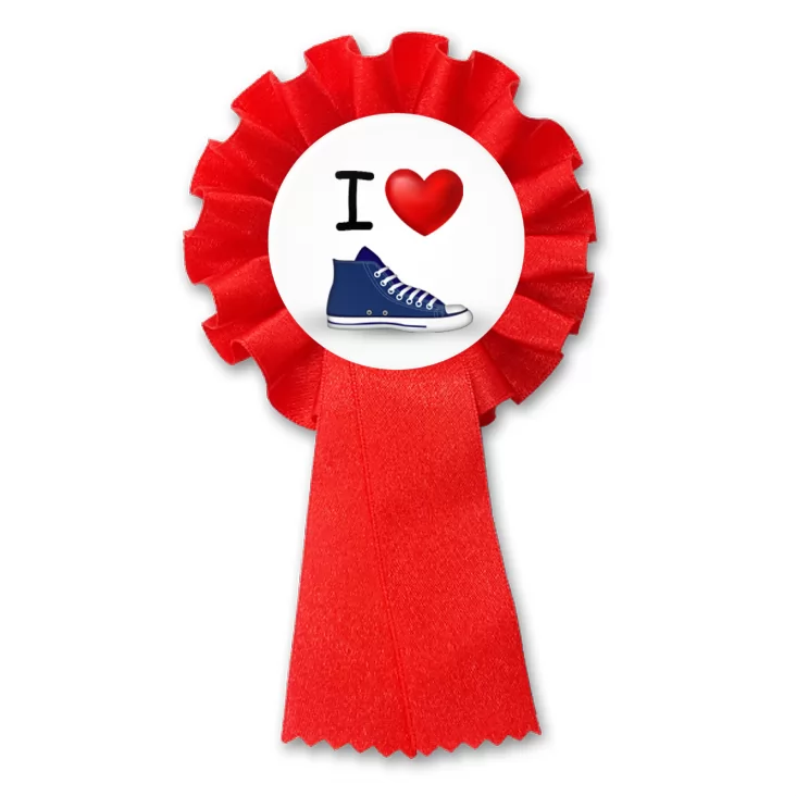 przypinka kotylion I love trampki
