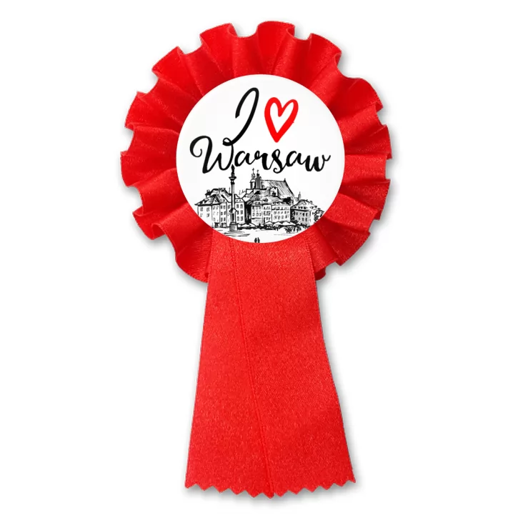 przypinka kotylion I love Warsaw
