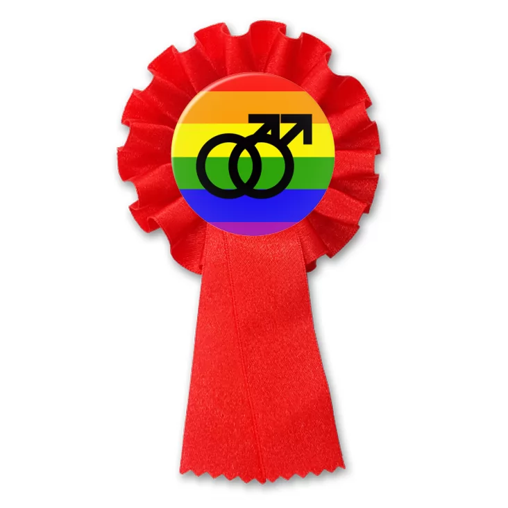 przypinka kotylion Para mężczyzn - symbole