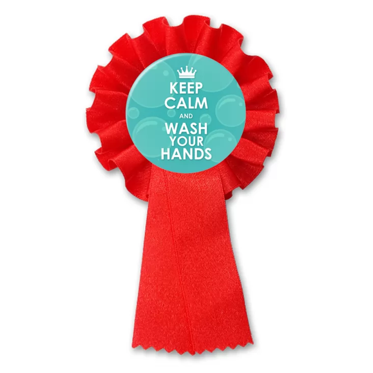 przypinka kotylion Keep calm and wash your hands