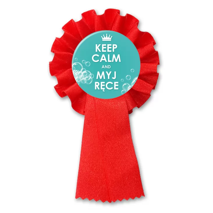 przypinka kotylion Keep calm and myj ręce