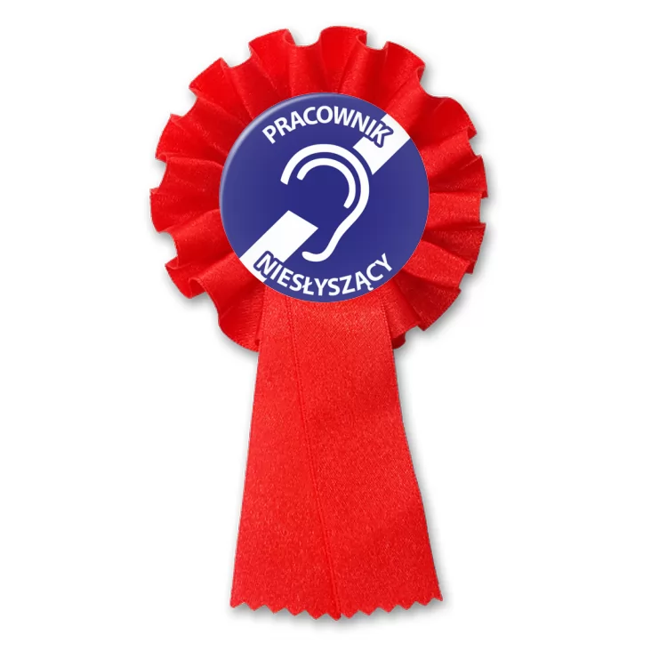 przypinka kotylion Pracownik niesłyszący ucho