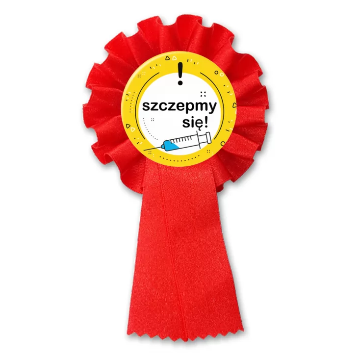 przypinka kotylion Szczepmy się!
