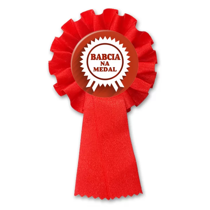 przypinka kotylion Babcia na medal