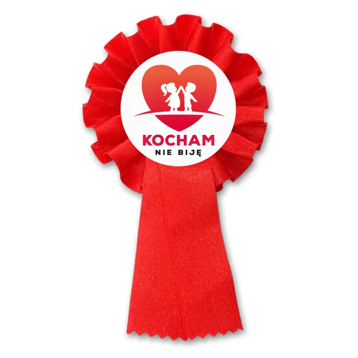 przypinka kotylion Kocham nie biję