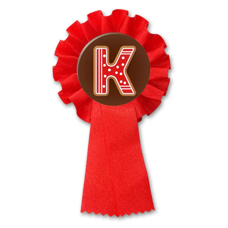 przypinka kotylion Piernikowa litera K