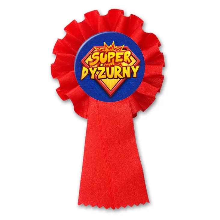przypinka kotylion Super dyżurny napis