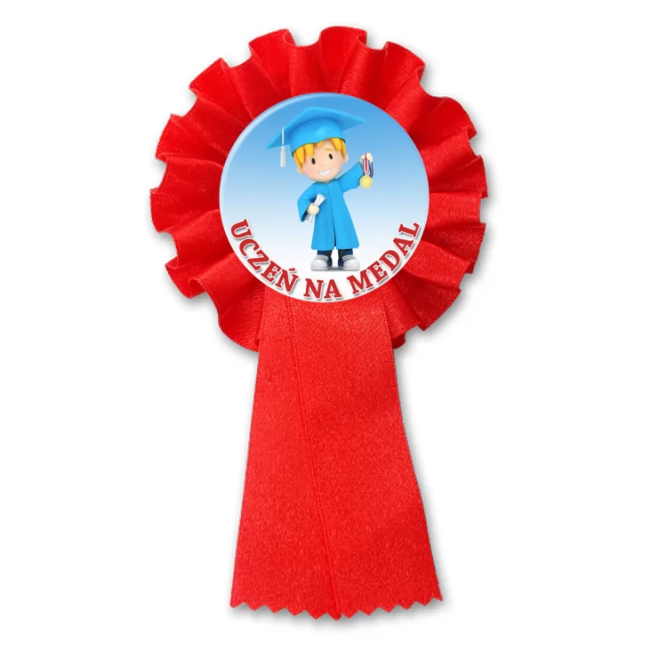 przypinka kotylion Uczeń na medal