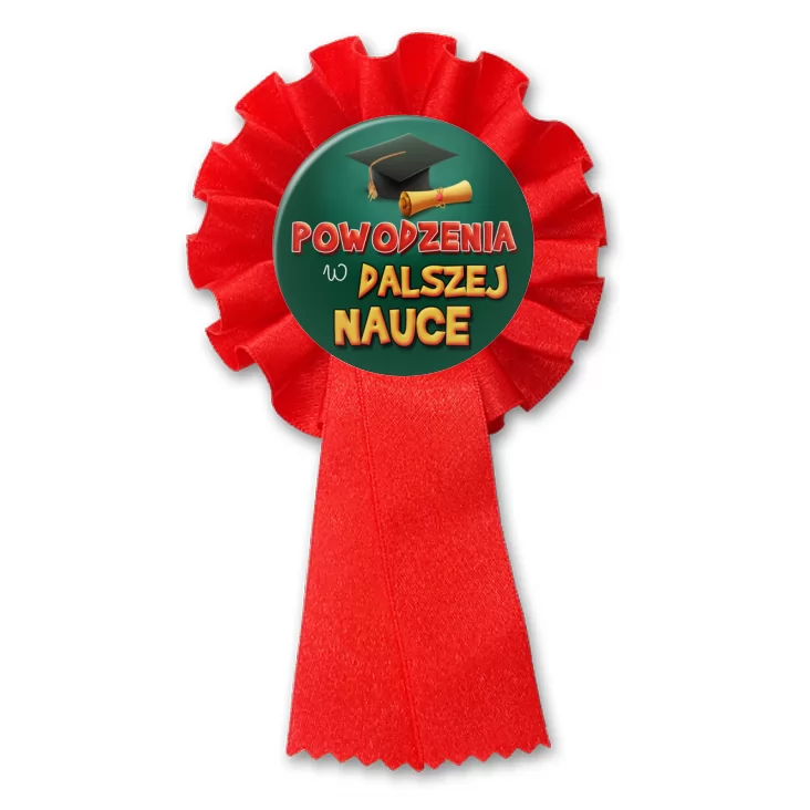 przypinka kotylion Powodzenia w dalszej nauce