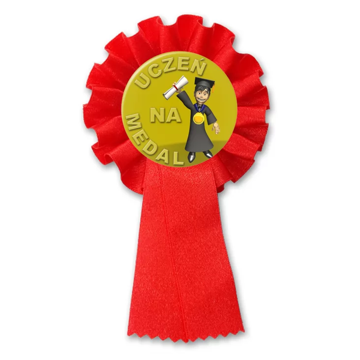 przypinka kotylion Uczeń na medal z dyplomem