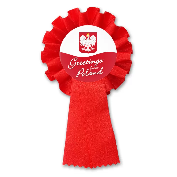 przypinka kotylion Greetings from Poland