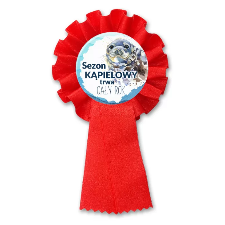 przypinka kotylion Dla foczek sezon kąpielowy trwa cały rok