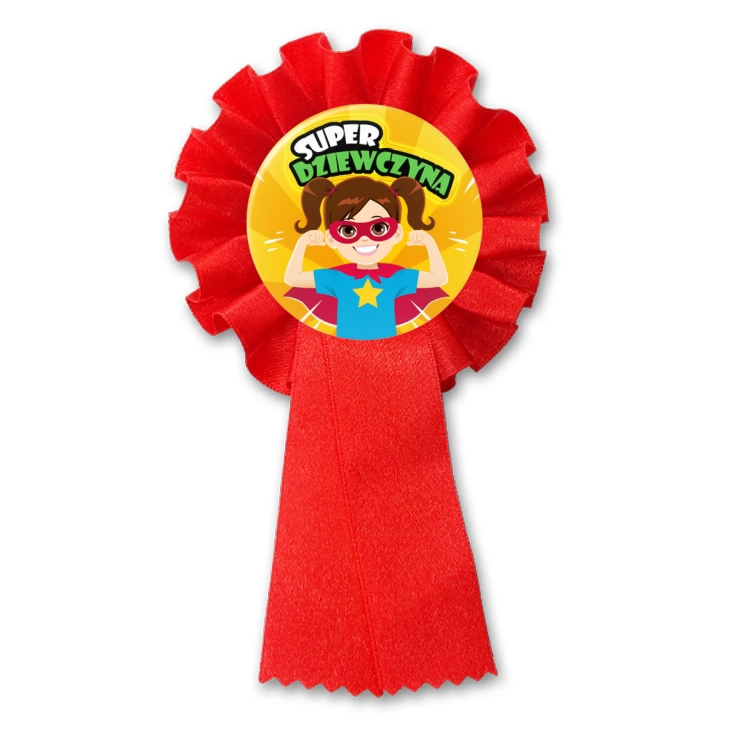 przypinka kotylion Super Dziewczyna z gwiazdką