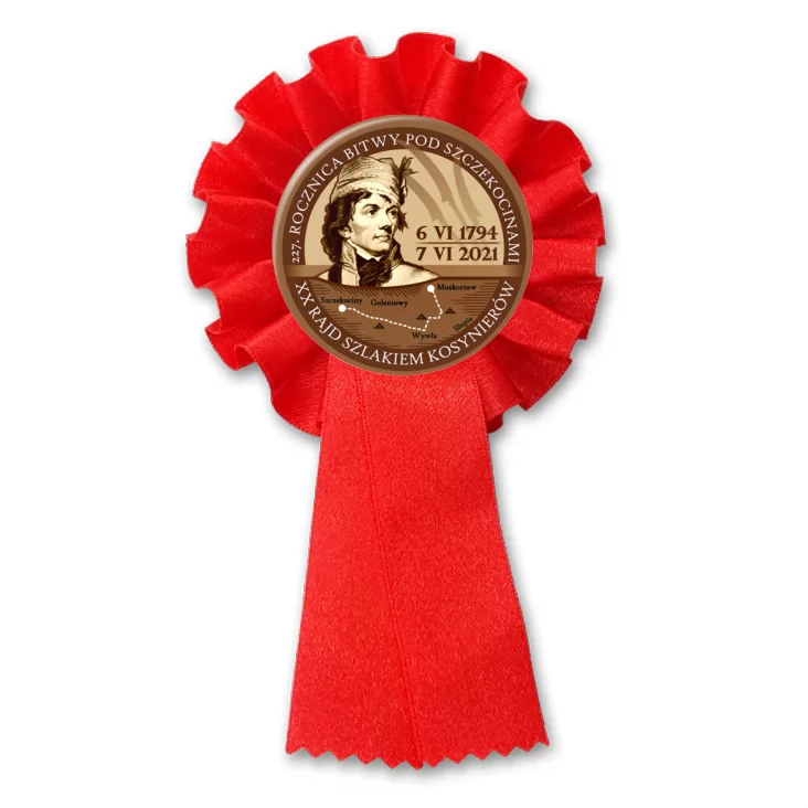 przypinka kotylion XX Rajd Szlakiem Kosynierów