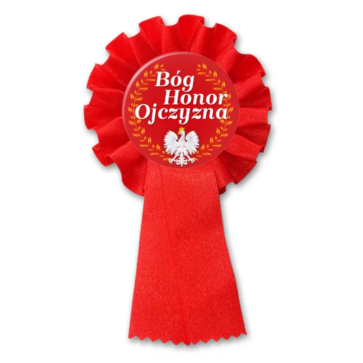 przypinka kotylion Bóg Honor Ojczyzna