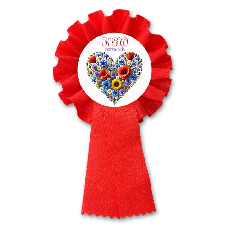 przypinka kotylion Serce kwiaty polskie