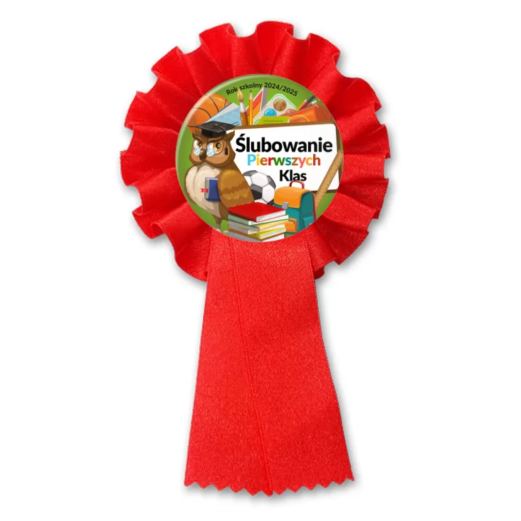 przypinka kotylion Ślubowanie pierwszych klas Mądra Sowa