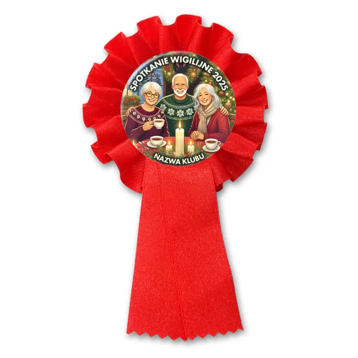 przypinka kotylion Spotkanie wigilijne w klubie seniora