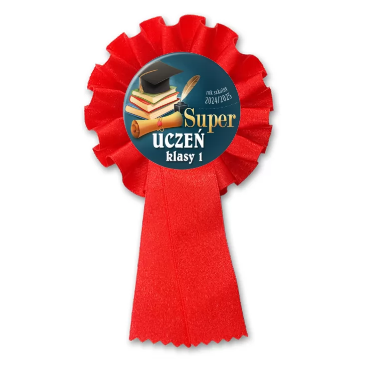 przypinka kotylion Super uczeń klasy 1