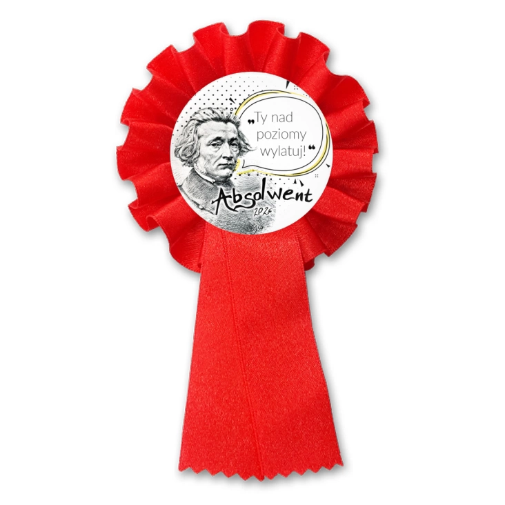 przypinka kotylion Szkoła im. Adama Mickiewicza Absolwent