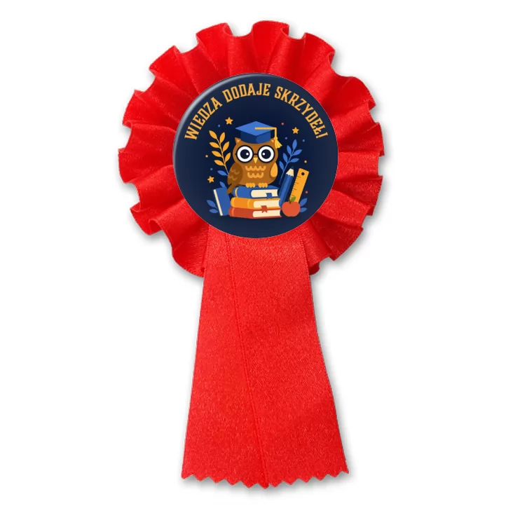 przypinka kotylion Wiedza dodaje skrzydeł