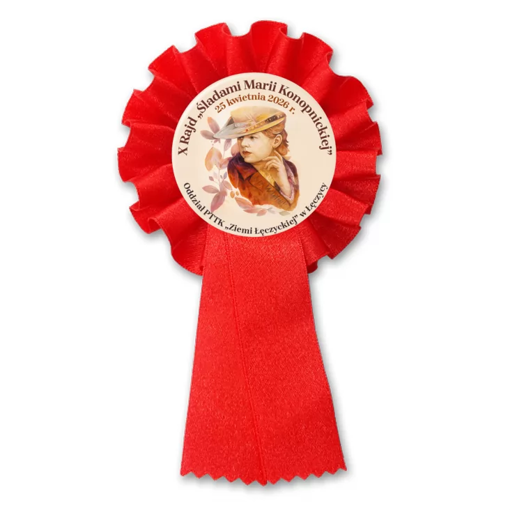 przypinka kotylion X Rajd Śladami Marii Konopnickiej