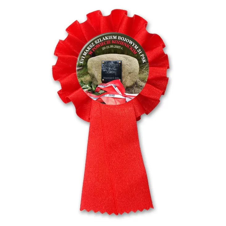 przypinka kotylion XVI Marsz Szlakiem Bojowym 31 pSK w Powiecie Kozienickim
