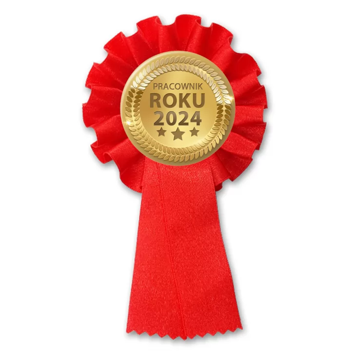 przypinka kotylion Złoty medal pracownik roku