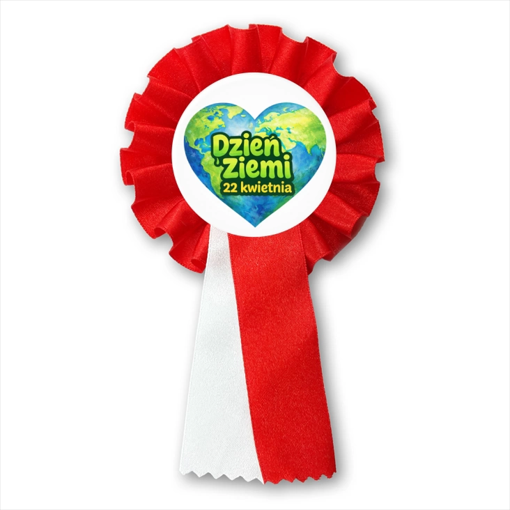 przypinka kotylion Dzień Ziemi - globa jak serce