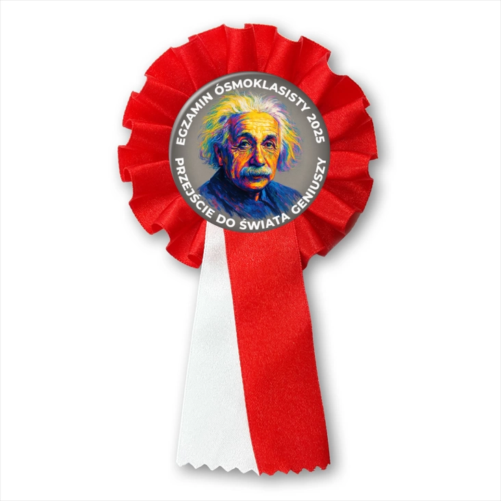 przypinka kotylion Egzamin Ósmoklasisty Einstein świat geniuszy