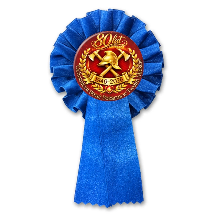 przypinka kotylion 80 lat Ochotnicza Straż Pożarna w Twoim Mieście