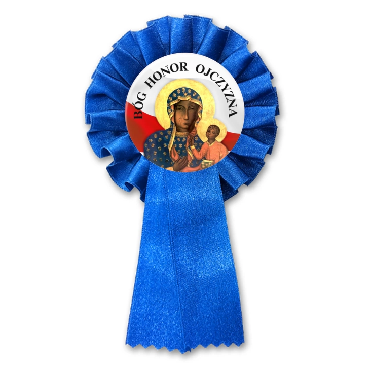 przypinka kotylion Bóg Honor Ojczyzna Matka Boska