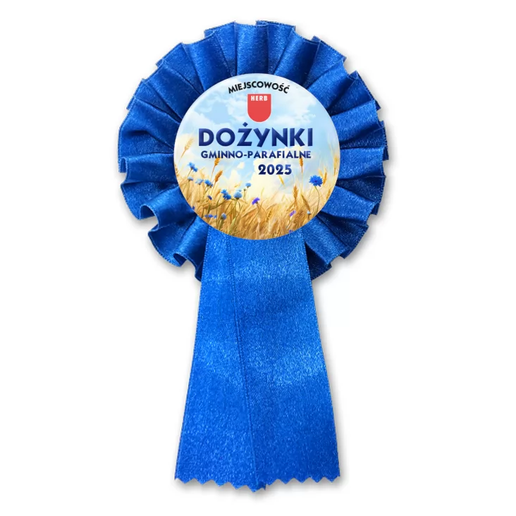 przypinka kotylion Dożynki zboże i chabry