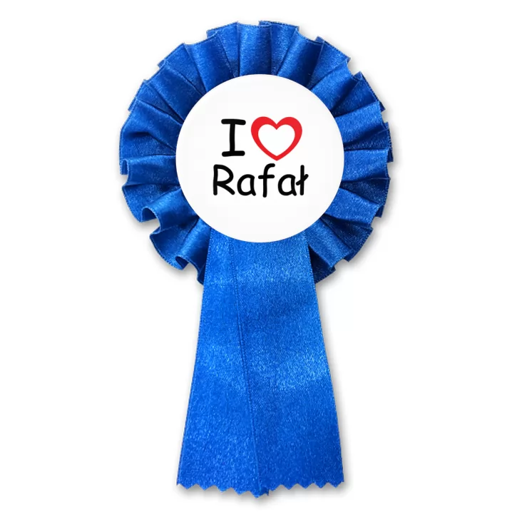 przypinka kotylion I love Rafał